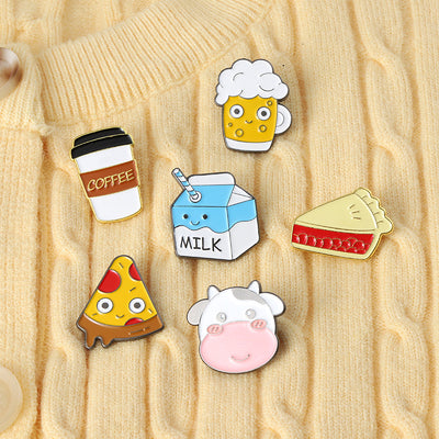 Broche Metálico Temático de Comida y Café - Accesorios Divertidos - Image 23