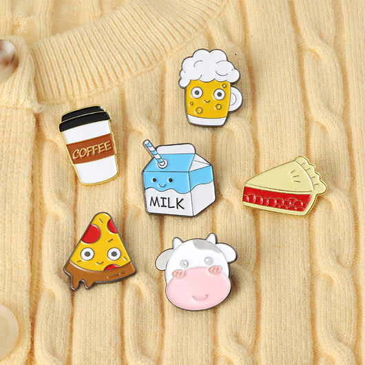 Broche Metálico Temático de Comida y Café - Accesorios Divertidos - Image 23