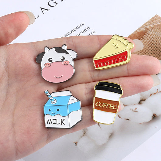 Broche Metálico Temático de Comida y Café - Accesorios Divertidos - Image 24