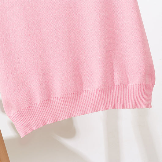 Blusa Suelta de Cuello Redondo con Cuentas en Colores Sólidos - Image 16