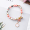 Pulsera Cristal Floral Retro - Diseño Étnico con Hoja y Reloj