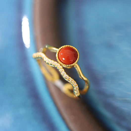 Anillo de Plata 925 Microengastado Ondulado Lujo Ligero para Mujer - Image 11