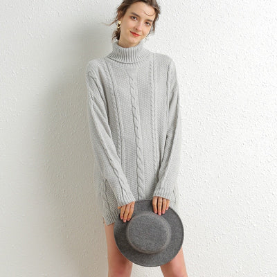 Vestido Suéter Cuello Alto Midi - Image 11