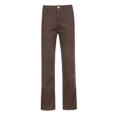 Pantalones Bootcut Café de Cintura Alta con Stretch para Mujer - Image 23