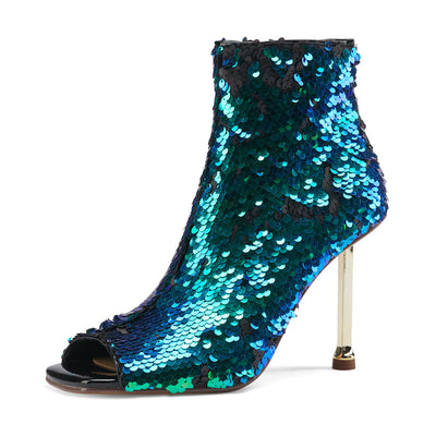 Botas Stiletto con Boca de Pez y Cierre - Tacones Altos Brillantes para Mujer - Image 20