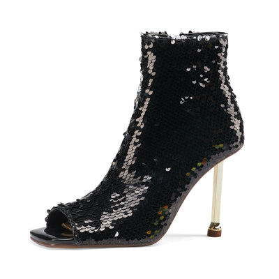 Botas Stiletto con Boca de Pez y Cierre - Tacones Altos Brillantes para Mujer - Image 21