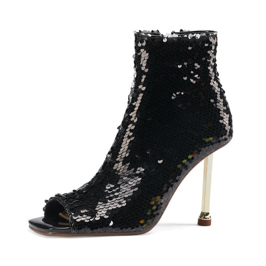 Botas Stiletto con Boca de Pez y Cierre - Tacones Altos Brillantes para Mujer - Image 21