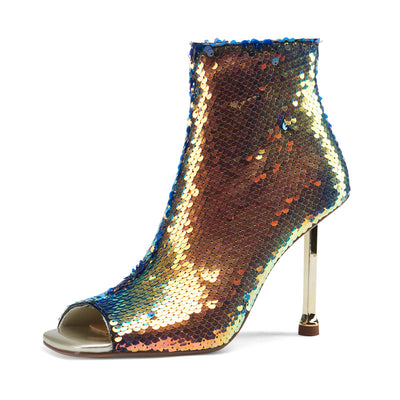 Botas Stiletto con Boca de Pez y Cierre - Tacones Altos Brillantes para Mujer - Image 22