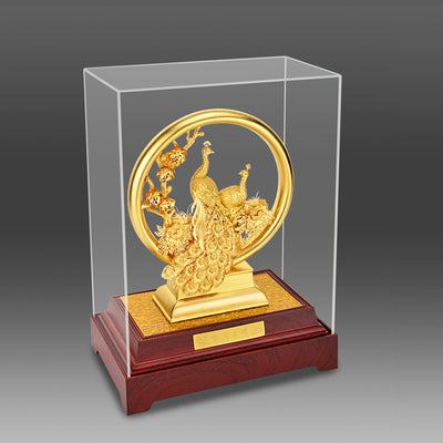 Ornamento Decorativo Pavo Real Dorado - Artesanía de Lujo con Hoja de Oro Puro - Image 10