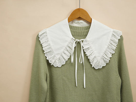 Cuello Postizo de Encaje Vintage - Algodón Bordado Elegante - Image 13