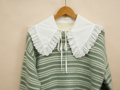 Cuello Postizo de Encaje Vintage - Algodón Bordado Elegante - Image 14