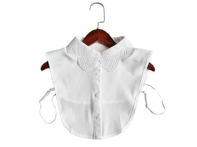 Blusa de Encaje con Cuello Falso Soluble en Agua - Elegancia Versátil - Image 10