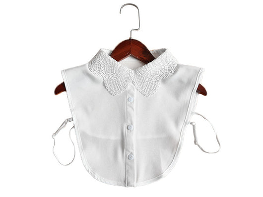 Blusa de Encaje con Cuello Falso Soluble en Agua - Elegancia Versátil - Image 10
