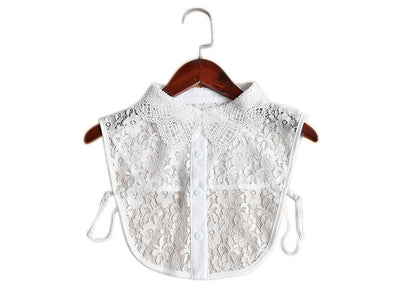 Blusa de Encaje con Cuello Falso Soluble en Agua - Elegancia Versátil - Image 11