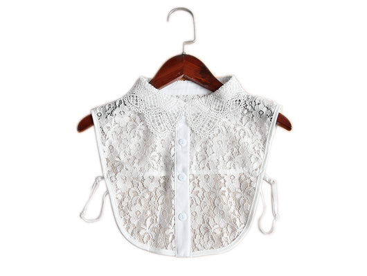 Blusa de Encaje con Cuello Falso Soluble en Agua - Elegancia Versátil - Image 11