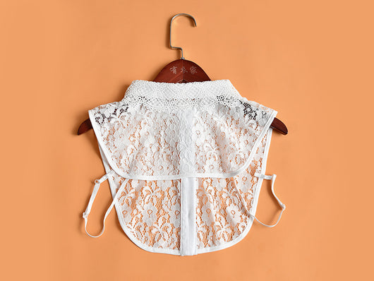 Blusa de Encaje con Cuello Falso Soluble en Agua - Elegancia Versátil - Image 15
