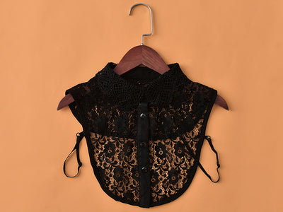Blusa de Encaje con Cuello Falso Soluble en Agua - Elegancia Versátil - Image 16