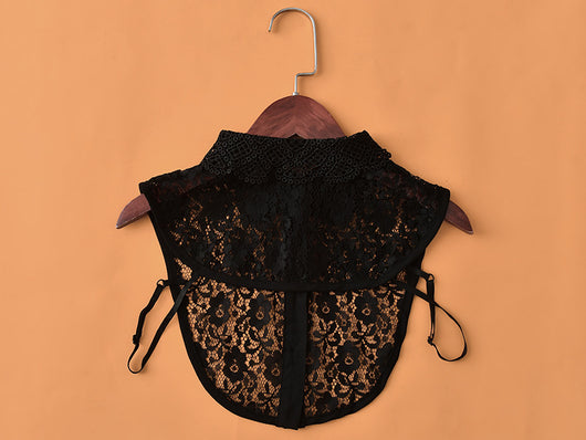 Blusa de Encaje con Cuello Falso Soluble en Agua - Elegancia Versátil - Image 17