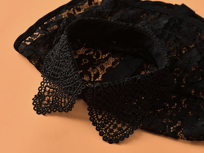 Blusa de Encaje con Cuello Falso Soluble en Agua - Elegancia Versátil - Image 18