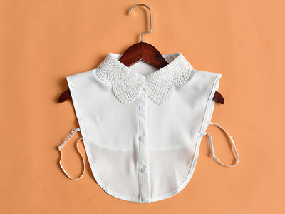 Blusa de Encaje con Cuello Falso Soluble en Agua - Elegancia Versátil - Image 19
