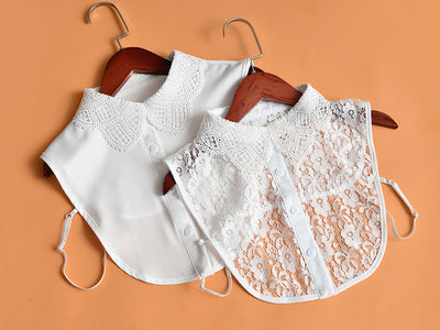 Blusa de Encaje con Cuello Falso Soluble en Agua - Elegancia Versátil - Image 20
