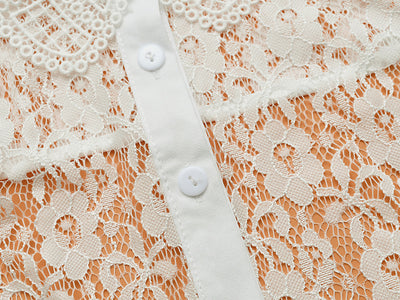 Blusa de Encaje con Cuello Falso Soluble en Agua - Elegancia Versátil - Image 23