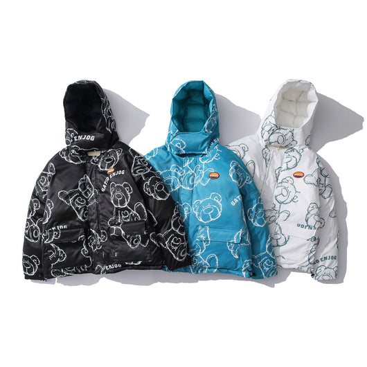 Chaqueta Holgada de Algodón con Capucha Estilo Workwear
