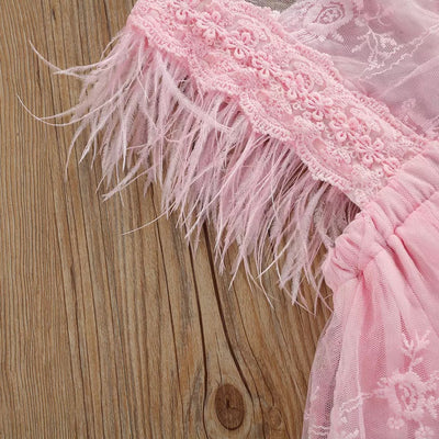 Falda Romper Infantil con Encaje de Plumas - Diseño Elegante para Niñas - Image 11