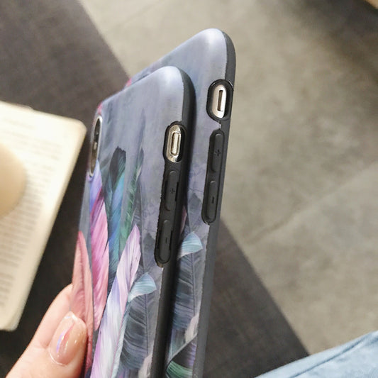 Funda para teléfono con diseño retro de hojas de plátano en colores vibrantes - Image 2