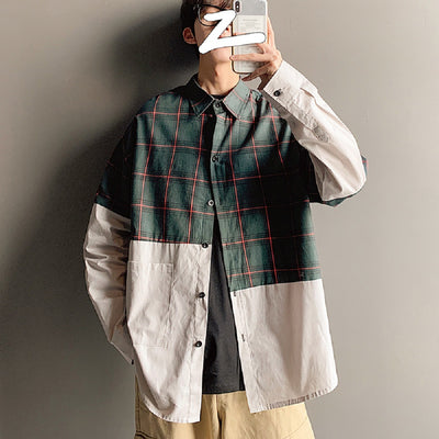 Camisa de Cuadros Japonesa con Costuras Artesanales para Hombre - Image 12
