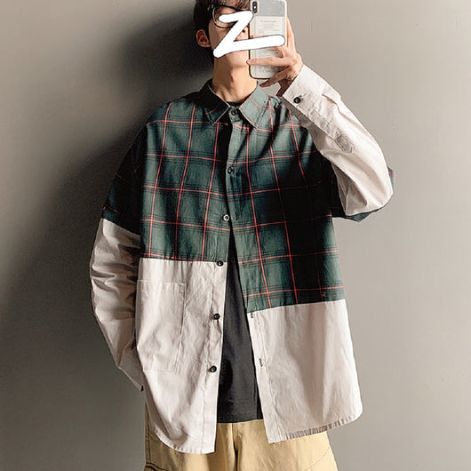 Camisa de Cuadros Japonesa con Costuras Artesanales para Hombre - Image 12