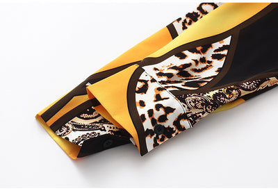 Blusa Estilo Occidental con Estampado Leopardo y Contraste de Colores para Mujer - Image 9