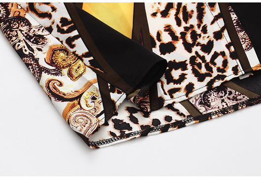 Blusa Estilo Occidental con Estampado Leopardo y Contraste de Colores para Mujer - Image 10