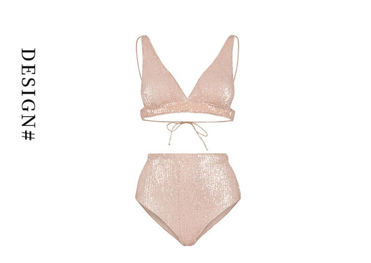 Traje de Baño Bikini de Lujo Dividido con Lentejuelas - Image 10