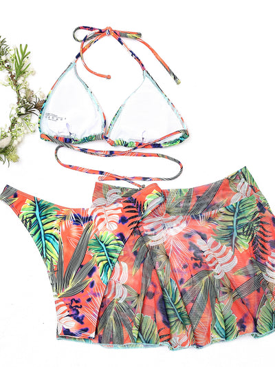Bikini de Tres Piezas con Estampado Floral Grande - Image 14