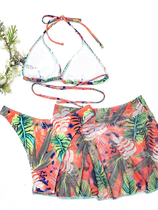 Bikini de Tres Piezas con Estampado Floral Grande - Image 14