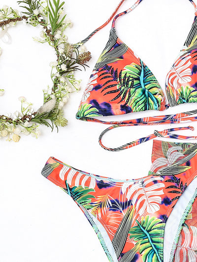 Bikini de Tres Piezas con Estampado Floral Grande - Image 15