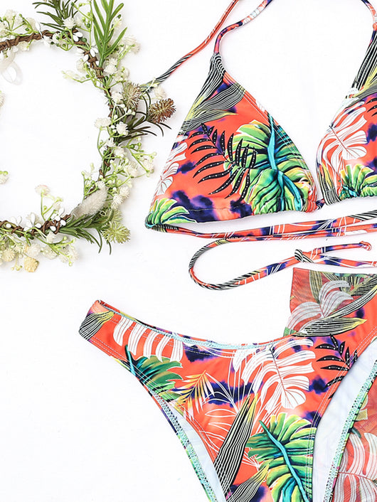 Bikini de Tres Piezas con Estampado Floral Grande - Image 15
