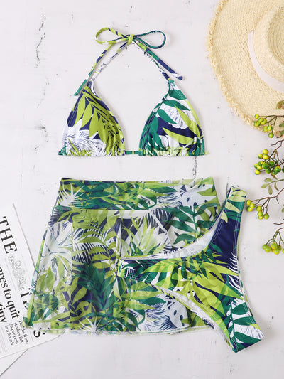Bikini de Tres Piezas con Estampado Floral Grande - Image 18