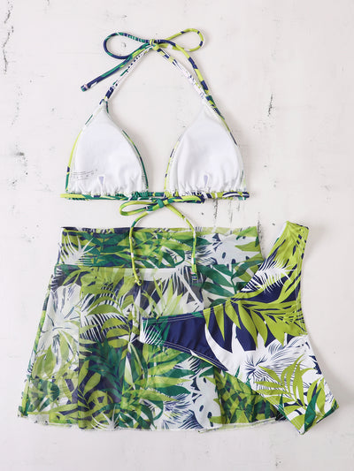 Bikini de Tres Piezas con Estampado Floral Grande - Image 19