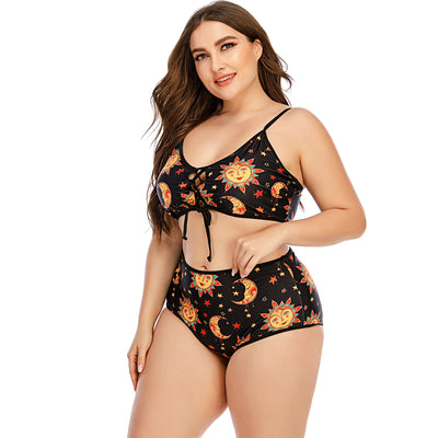 Bikini de Cintura Alta con Tiras Cruzadas y Estampado Digital - Image 8