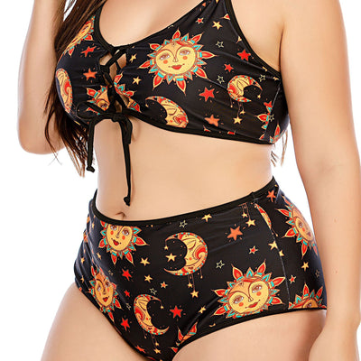 Bikini de Cintura Alta con Tiras Cruzadas y Estampado Digital - Image 12