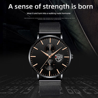 Reloj de Hombre Elegante con Malla Chapada al Vacío - Image 10