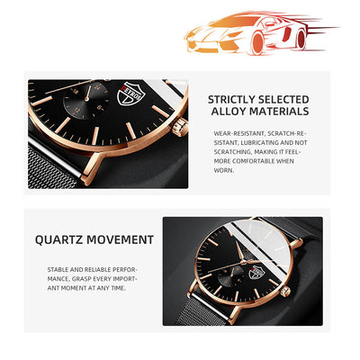 Reloj de Hombre Elegante con Malla Chapada al Vacío - Image 16