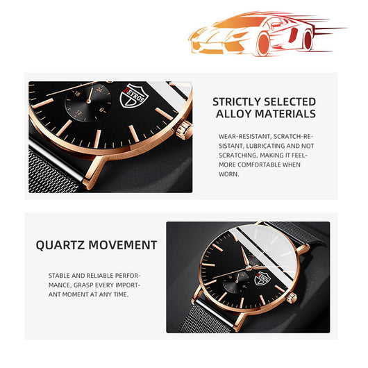 Reloj de Hombre Elegante con Malla Chapada al Vacío - Image 16