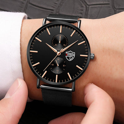 Reloj de Hombre Elegante con Malla Chapada al Vacío - Image 23