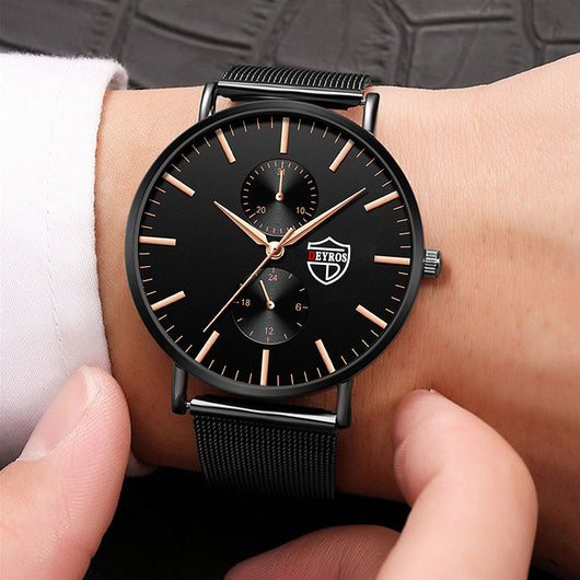 Reloj de Hombre Elegante con Malla Chapada al Vacío - Image 23