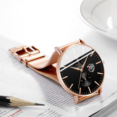 Reloj de Hombre Elegante con Malla Chapada al Vacío - Image 30