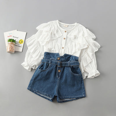 Conjunto Infantil Básico: Camisa Sólida y Jeans - Image 7
