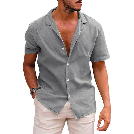 Camisa Casual de Playa para Hombre - Manga Corta Botones - Image 23